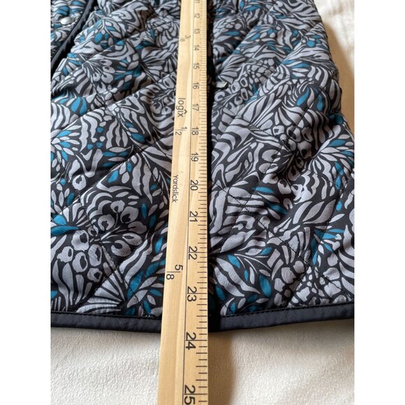 Croft & Barrow Womens Quilted Vest L Blue & Gray Floral Pattern - Picture 6 of 8